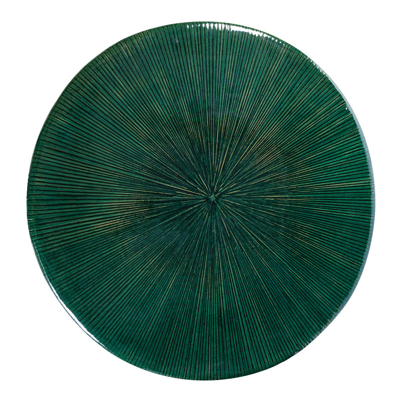 Ceramic Furniture Outdoor Round Coffee Table, Green
