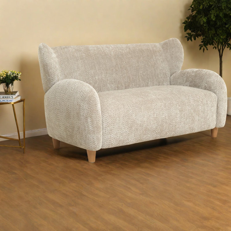 Canapés confortables de 58 pouces en tissu chenille, siège compact et moderne
