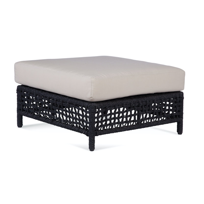 Repose-pieds Bayside avec coussin, Noir, Turquoise; 6359-54