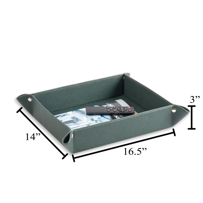 Plateau en cuir Elisea, Vert