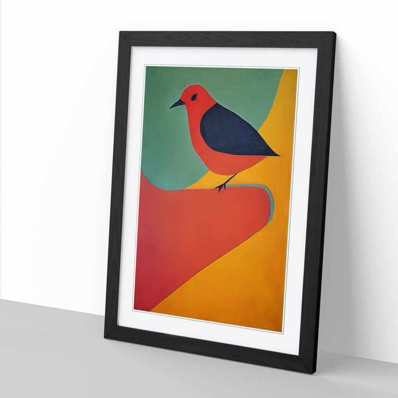 Angellyn Dove Bird Abstract Vol.3 1 Piece Single Picture Frame Wall Art, 64cm H x 46cm W x 2cm D, Oak