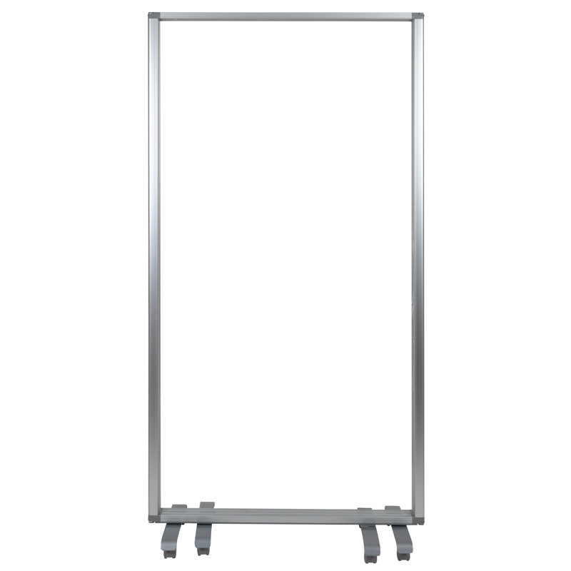 Clear Acrylic Mobile Room Divider with Lockable Casters