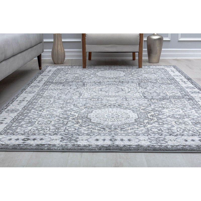 Tapis argenté Hailey, Rectangle 8 pi x 10 pi