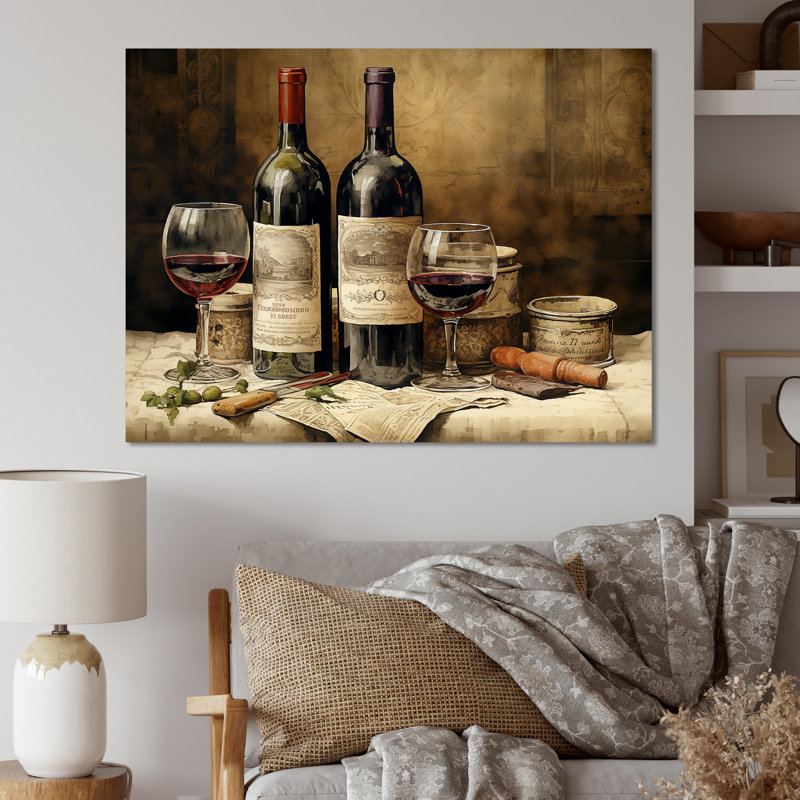 Bordeauxs Balance - Wine, impression sur toile, H 34 po x l 44 po x P 1,5 po, Toile tendue