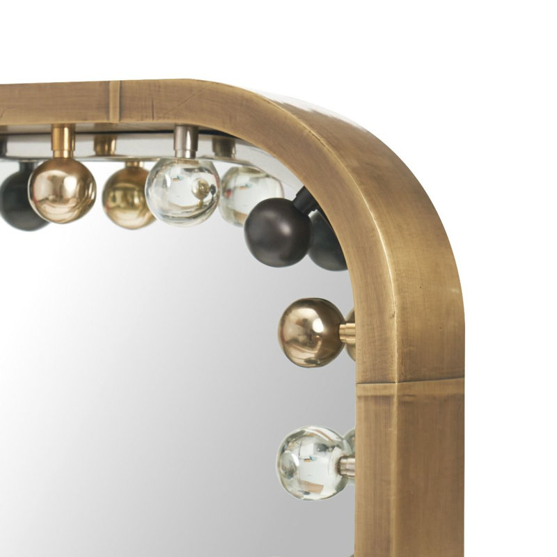 Zoe Rectangle Brass Mirror