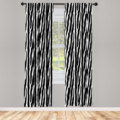 Animal Print Semi-Sheer Rod Pocket Curtain Panels