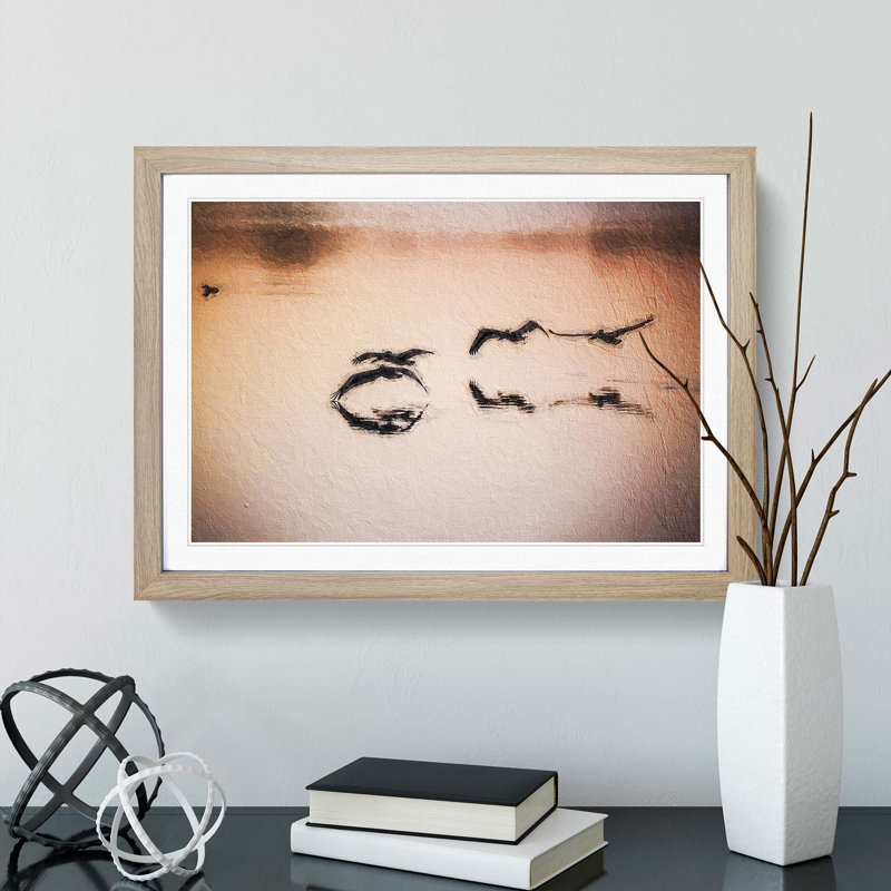 A Flock of Pelicans - Framed Print, 24cm H x 33cm W x 2cm D, Oak Framed