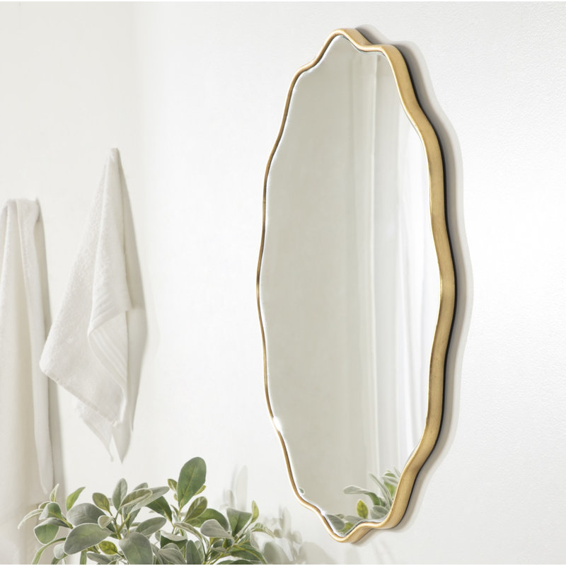 Francina Scalloped Mirror, Gold, 26" x 26"