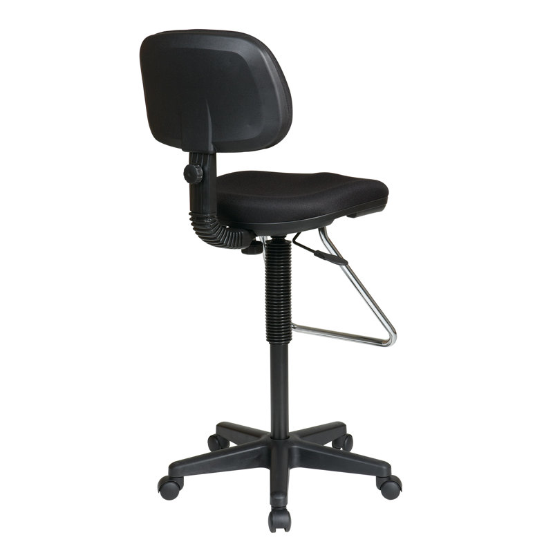 Office Star Products Drafting Chair with Headrest, Icon - Black