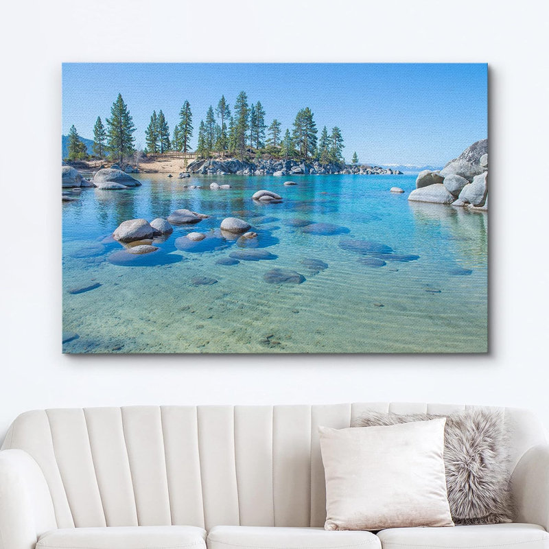 «Nature Landscape Blue Lake In Mountain Forest Landscape Nature Wilderness», reproduction sur toile