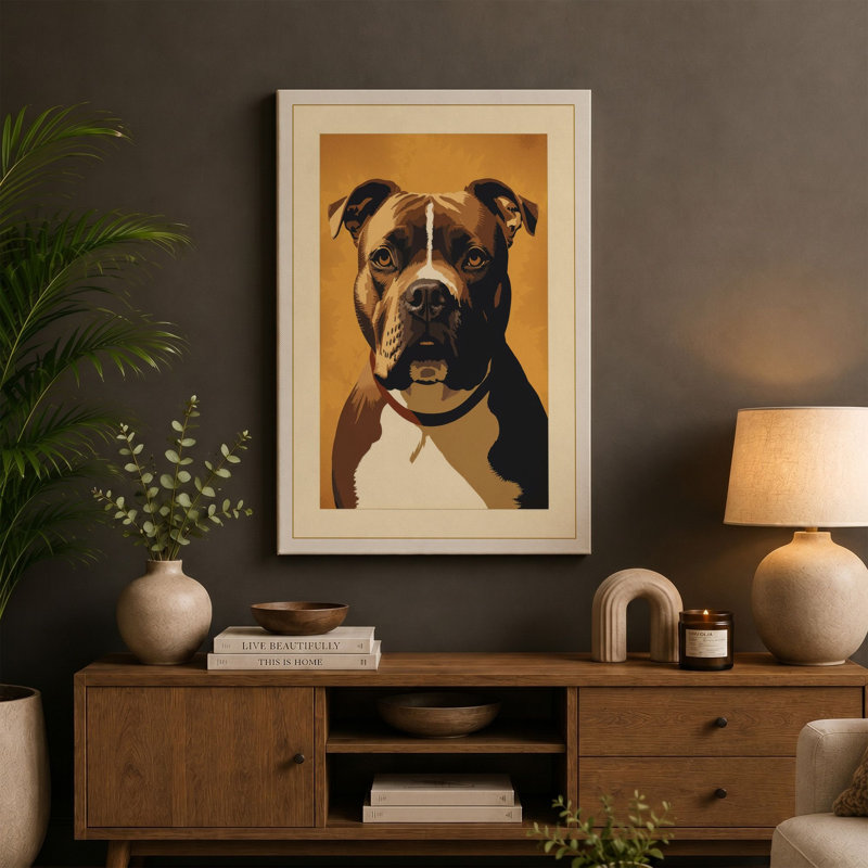 Dignified Canine Modern - Wrapped Canvas, 18x12 - 45.7 x 30.5 cm, Cream Border