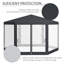 4m Hexagon Patio Canopy, Outdoor Event Tent with Mesh Walls for Activities,Shade Resistant,Dark Grey