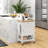 Narrow Rolling Kitchen Island with Rubberwood Top, Storage Drawer, and Cabinet for Space-Saving Convenience-988681363
