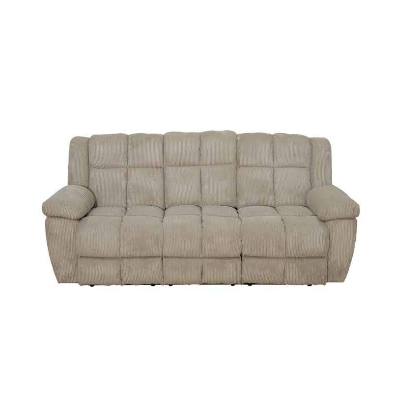 Canapé inclinable en tissu de qualité supérieure avec table rabattable et porte-gobelets, Beige