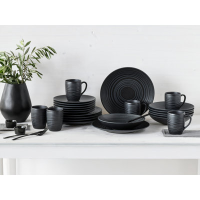 Lava Stone Piece Stoneware Dinnerware Set - Service for 6