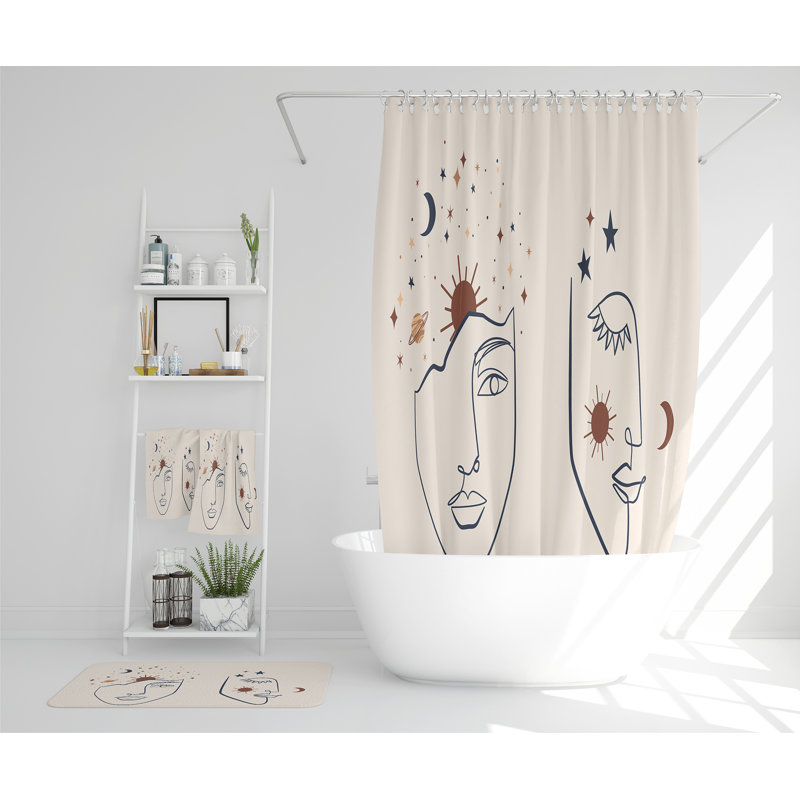 Niamyah Polyester Shower Curtain Set