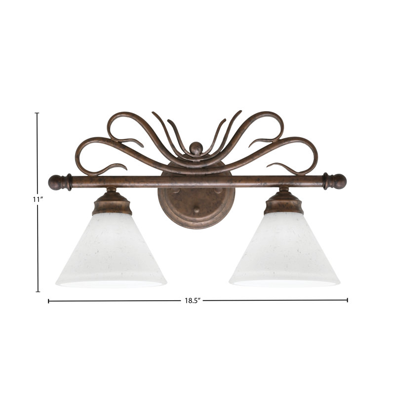 Swan 2 Light Bath Bar Shown In Bronze Finish With 7" White Muslin Glass