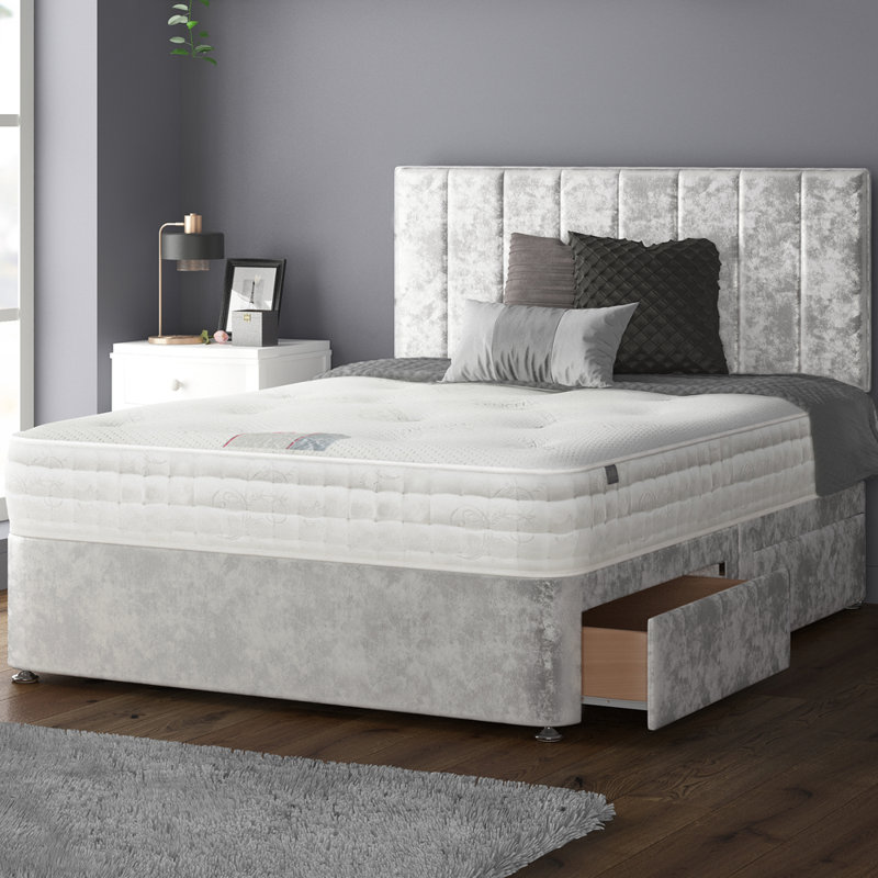 Ohiowa Divan Bed Base, Silver, 2 Right Drawers, Single (3')