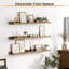 Tablettes flottantes pour décoration murale et rangement, brun, 6 pièces, 35,5 po
