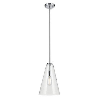 15.25" 1-Light Cone Pendant with Clear Glass