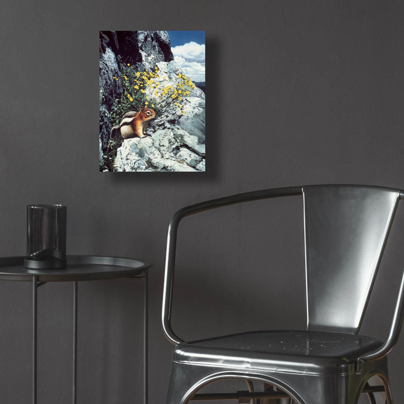 «Mountain Bloom-Ground Squirrel» par Ron Parker, art mural en verre acrylique, 12 po x 16 po, H 16 po x l 12 po x P 0,13 po