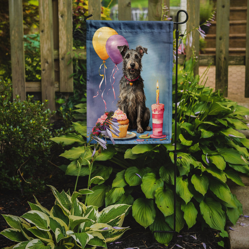 Drapeau de jardin «Happy Birthday», Lévrier écossais