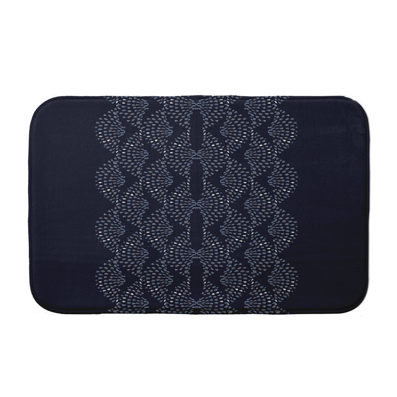 Tapis de bain Hawkinsville, l 34 po x L 21 po, Marine