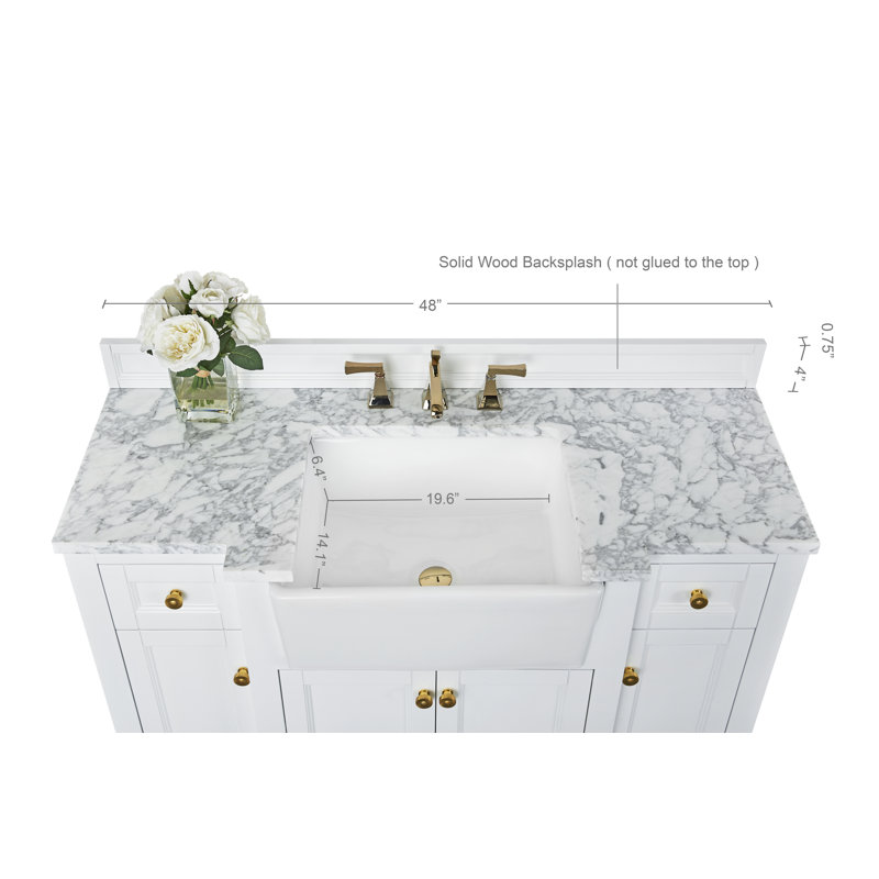 Adeline 48'' W Single Vanity, White