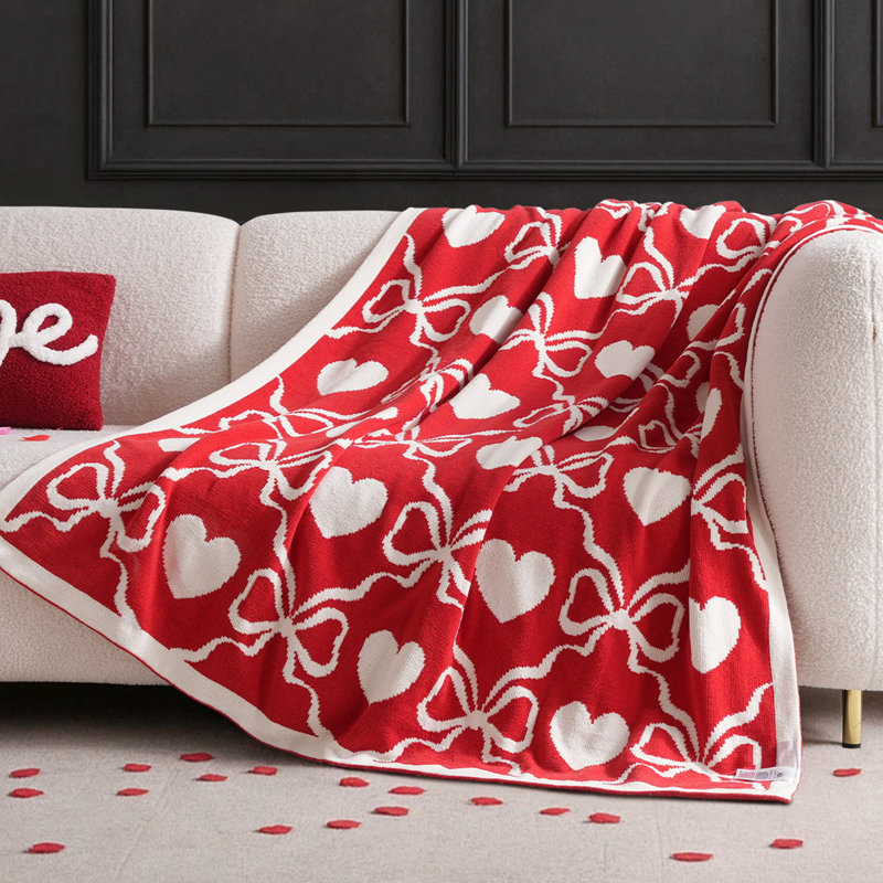 Jeté Bow Heart Red & White Valentines