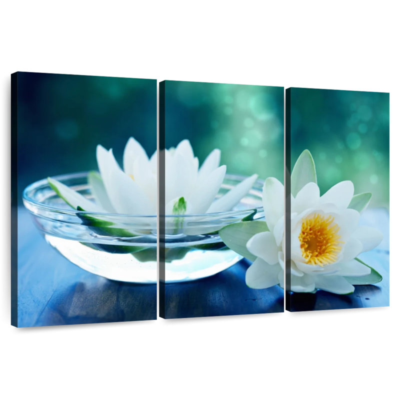 Fleurs de lotus immaculées Harnek, H 24 po x l 38 po