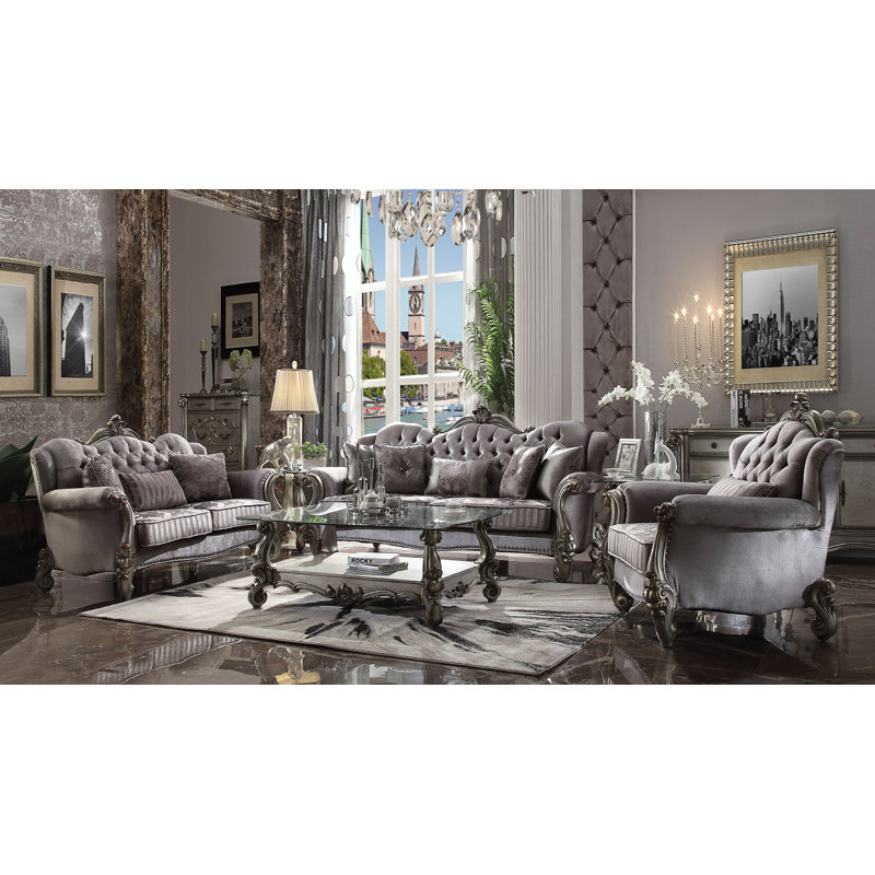 Canapé à accoudoirs arrondis 91,53 po, Gris