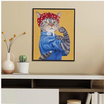 Rosie the Feline Framed Canvas Wall Art
