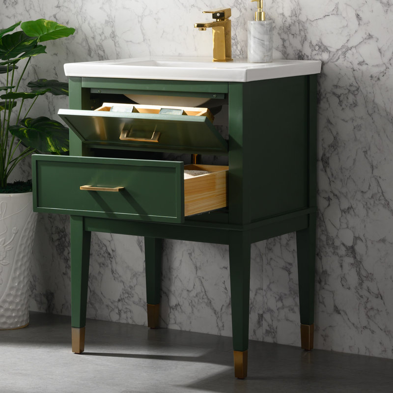 Ensemble de meuble-lavabo simple 24 po Deon, Vert