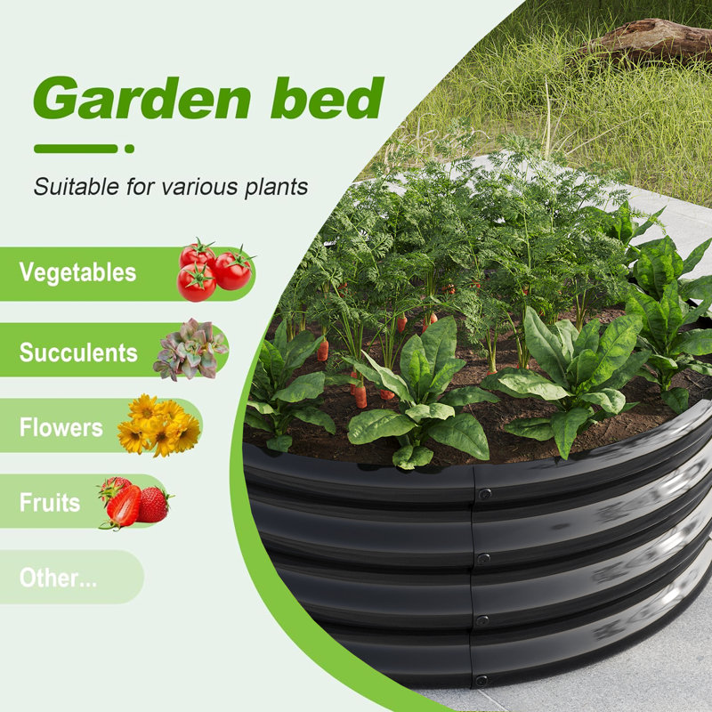 Klinedinst Metal Planter Box, Black, 11.40'' H X 32.00'' W X 32.00'' D