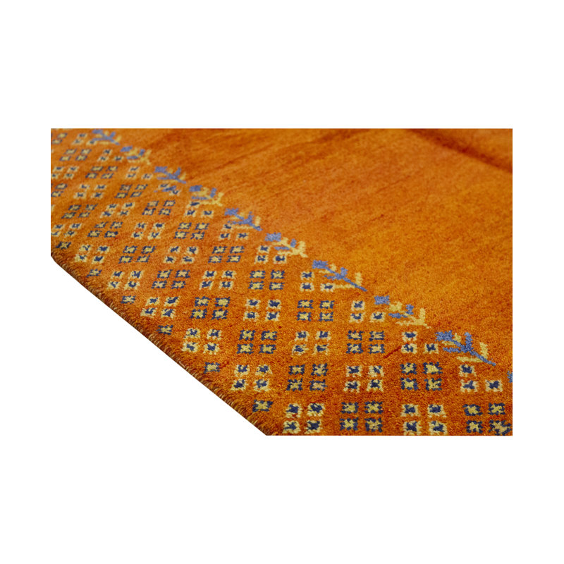 Hand-Knotted High-Quality Orange Area Rug