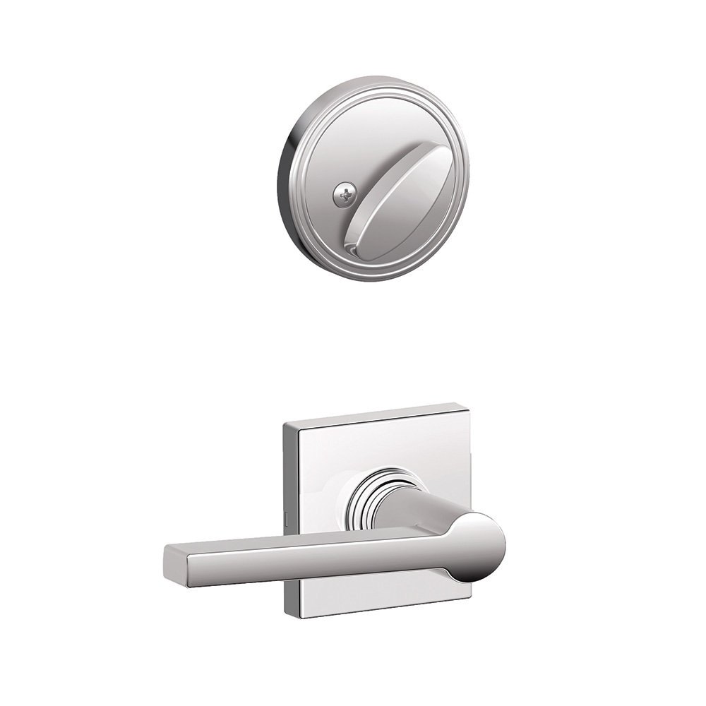 Schlage J-Series Dover Hall & Closet Lever – Satin Stainless Steel, Non-Locking Interior Door Handle