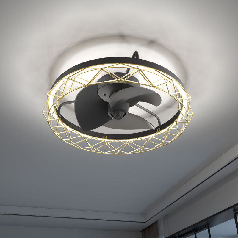 Ventilateur de plafond encastré à DEL 19,7 po avec lumière et télécommande