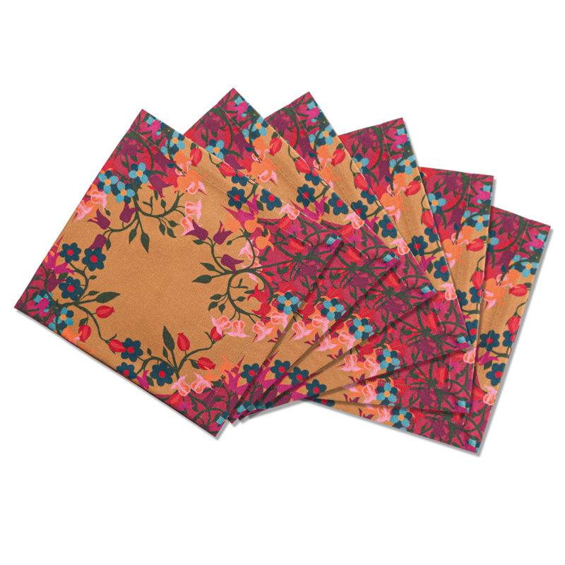 6 Napkins Blumen Green Offcut Version