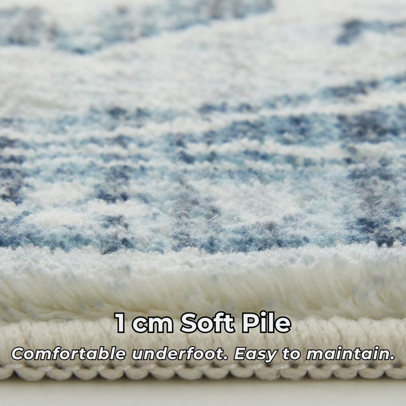 Traditional Shiraz Cashmere-Feel Area Rug & Runner, Non-Slip Washable Living Room Carpet, Rectangle 120 x 170 cm