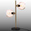Lampe de table à culot en verre 2 lumières avec base en métal noir - Double lumière moderne-1592372172-1592372175