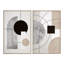 Black & Beige Abstract Geometric Wall Art Set, Boho Minimalist Framed Canvas Decor