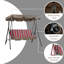 Balancelle de patio à 3 places Kozyard Alicia, balançoire à baldaquin d'extérieur avec cadre en acier, baldaquin réglable et coussins amovibles pour terrasse de jardin, rayure rouge-28015068