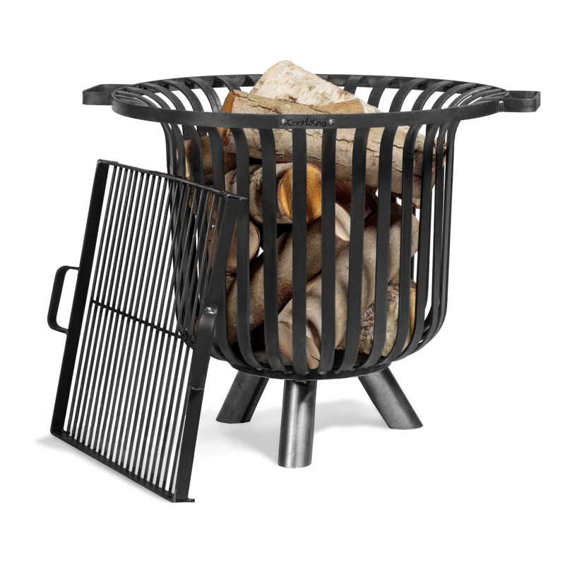 Demitri Round Steel Wood Burning Smokeless Fire Pit