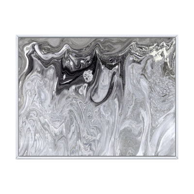Gris abstrait liquide - peinture sur toile