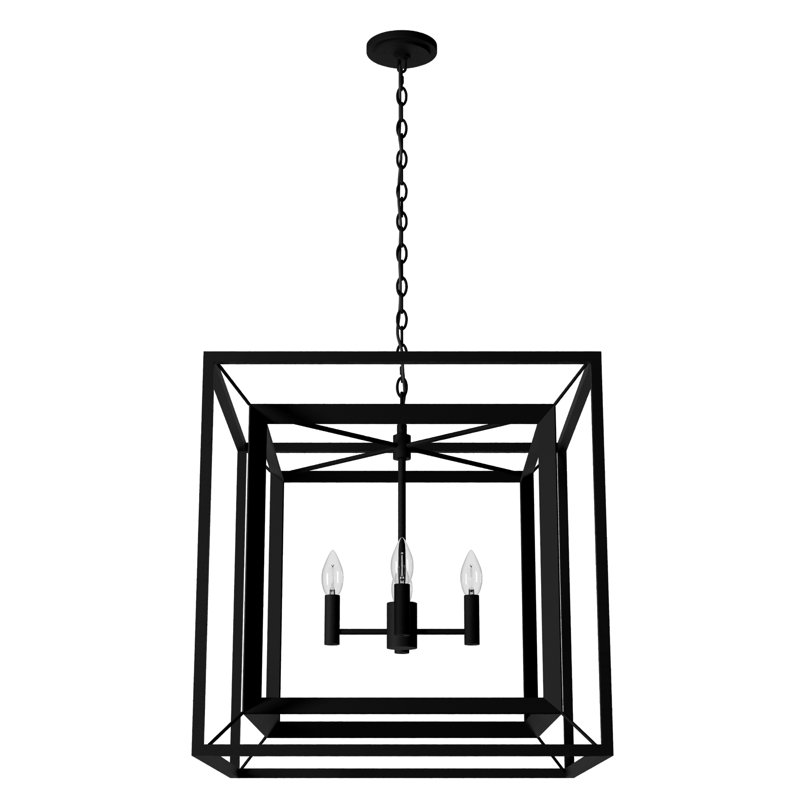 Hunter 18 Inch Doherty 4 Light Chandelier Ceiling Light Fixture, Natural Iron, 24.75" H x 24" W x 24" D