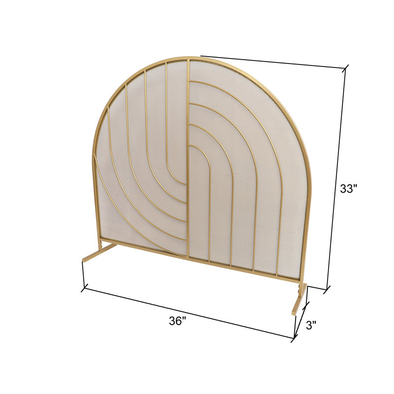Borel Arched Single Panel Fireplace Screen