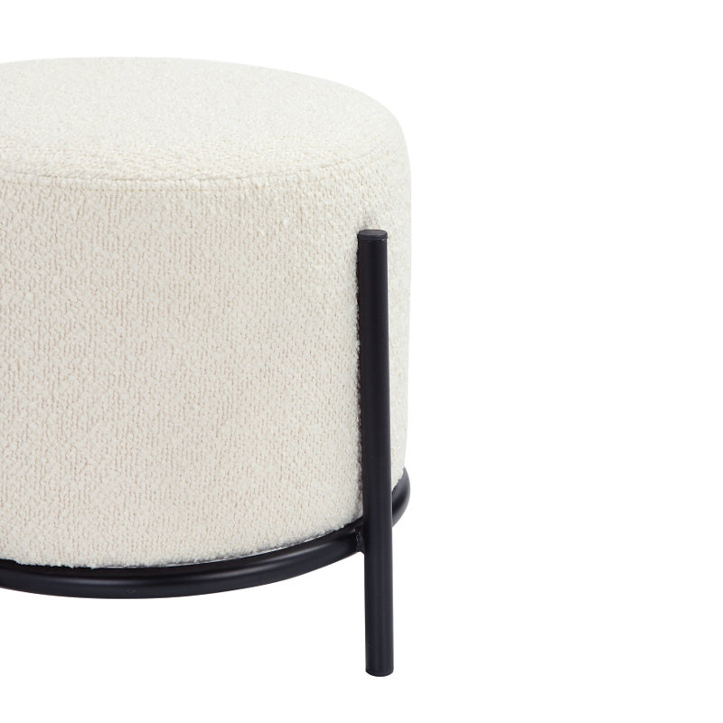 Formentera Powder-coated Iron Accent Stool, White