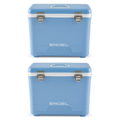 Engel 19 Quart Bait Dry Box Ice Cooler with Shoulder Strap, Arctic Blue