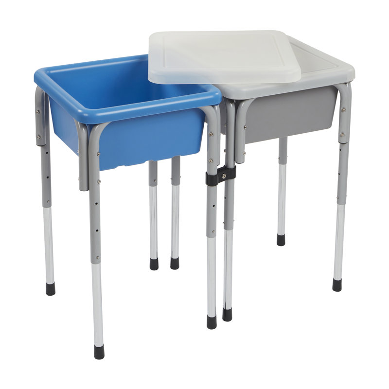  Table à hauteur réglable à 2 stations ECR4Kids, Gris / bleu français
