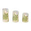 3Pcs Hydrangea Pattern LED Flameless Candles with Remote Control